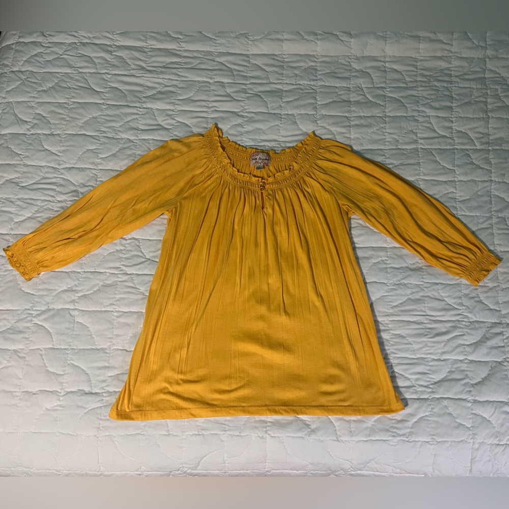 Missguided Mustard Ruffle Blouse